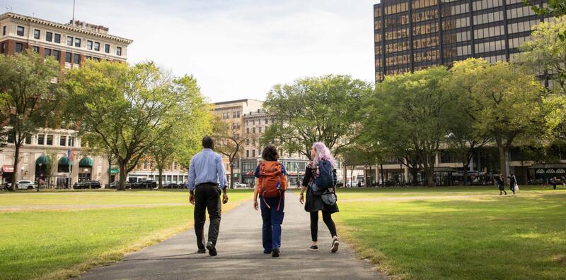 CMHC Street Psychiatry Team Walking the New Haven Green